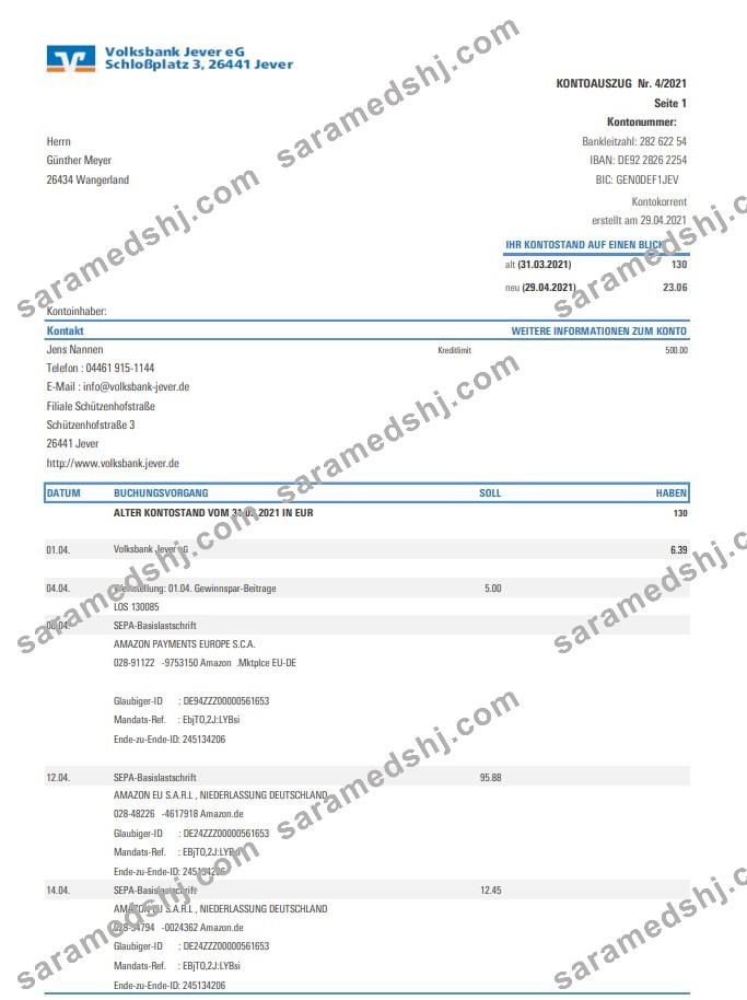 Germany Volksbank Jever excel pdf